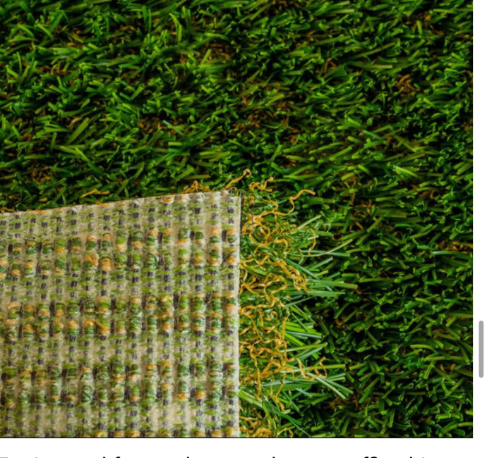 Platinum artificial turf — blade and backing detail