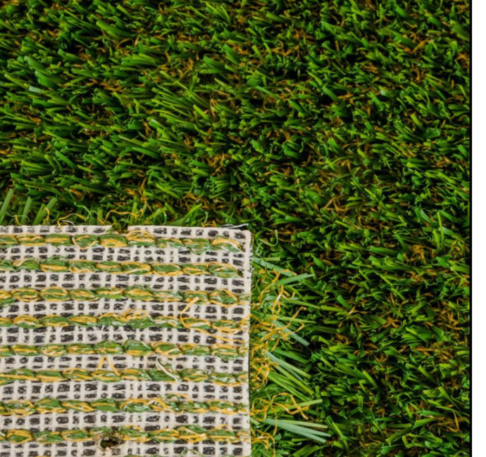 Playground Fescue artificial turf — blade and backing detail