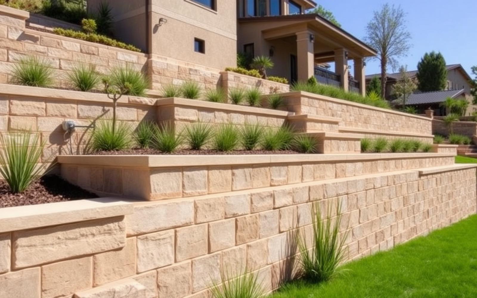 Tiered Backyard Build — Retaining wall + turf terrace